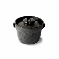 Saji Saji Black Glaze Donabe (Japanese Clay Pot) Rice Pot 5 Cups