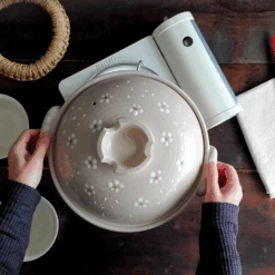 Santo Santo Plum Blossom Donabe Japanese Clay Pot 29cm (Size 9) - Made In Japan -The Custom Chef Shop Santo Plum Blossom Donabe Japanese Clay Pot 10 1