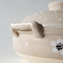 Santo Santo Plum Blossom Donabe Japanese Clay Pot 25cm (Size 8) - Made In Japan -The Custom Chef Shop Santo Plum Blossom Donabe Japanese Clay Pot 2