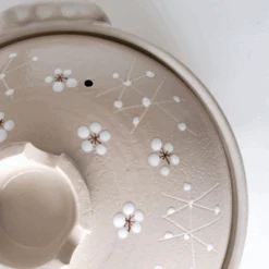 Santo Santo Plum Blossom Donabe Japanese Clay Pot 25cm (Size 8) - Made In Japan -The Custom Chef Shop Santo Plum Blossom Donabe Japanese Clay Pot 3