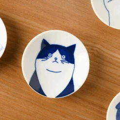 Toki Yamaman Shichita Mino Yaki Cat Tama Mini Side Plate (8cm)