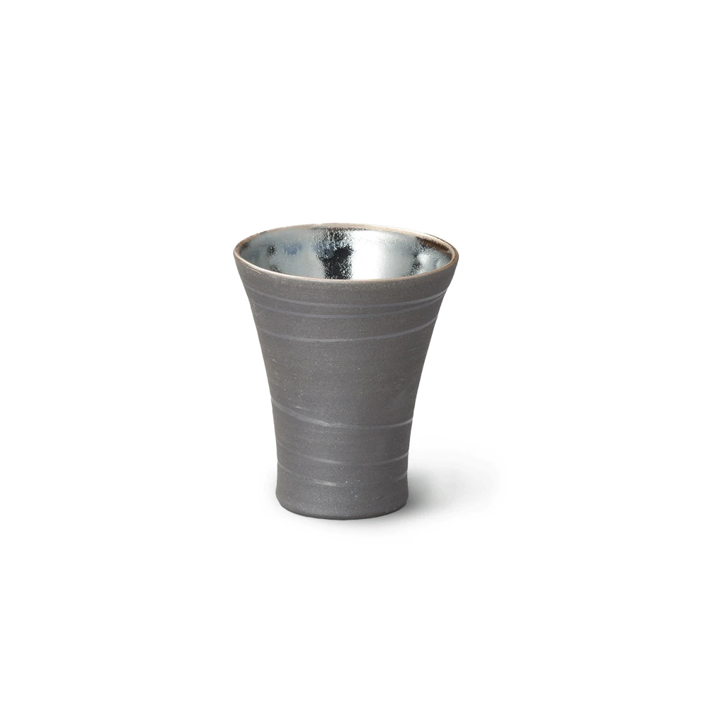 Touga Shigaraki Yaki Shime Black Glazed Cup 3 Touga Shigaraki Yaki Shime Black Glazed Cup