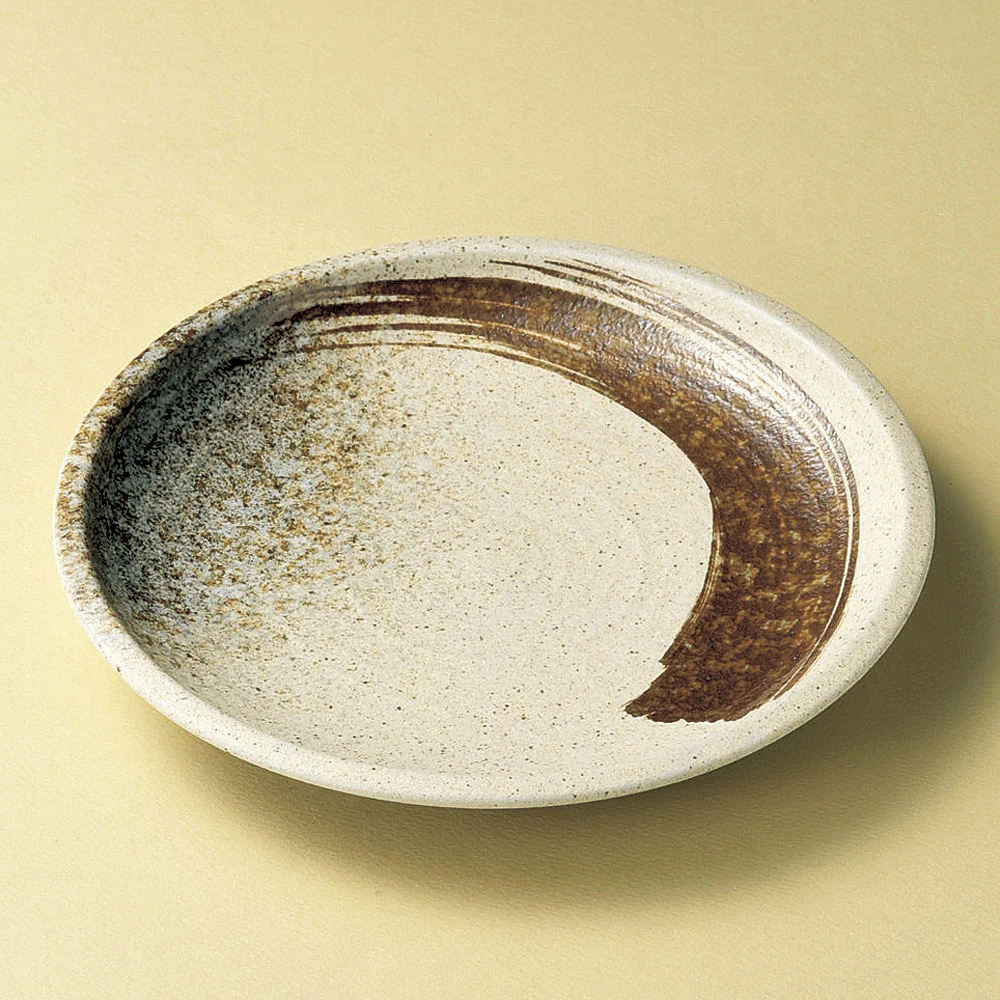 Touga Shino Sabi Brush Plate (25cm) 4 Touga Shino Sabi Brush Plate (25cm) - Image 2