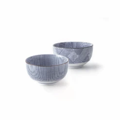 Showa Seito Showa Seito Classic Blue And White Porcelain Bowl - Set Of 2