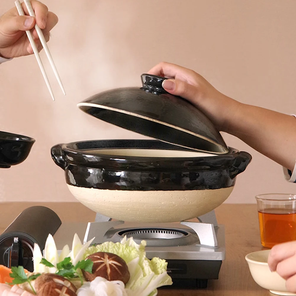 Tojiki Tonya Tojiki Tonya Ancient Iga Donabe Japanese Clay Pot 25cm (Size 8) Black 7 Tojiki Tonya Tojiki Tonya Ancient Iga Donabe Japanese Clay Pot 25cm (Size 8) Black - Image 5