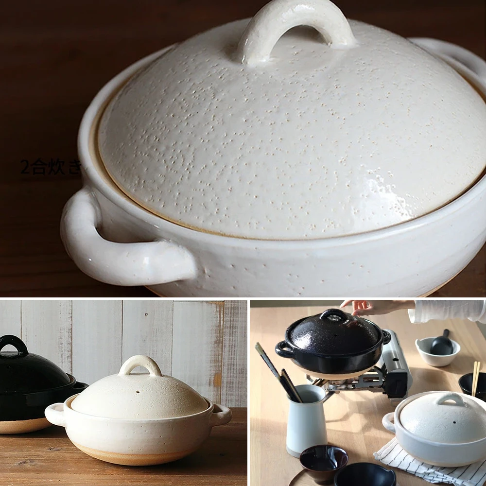 Tojiki Tonya Tojiki Tonya Iga Donabe Japanese Clay Pot 25cm (Size 8) White - Image 6