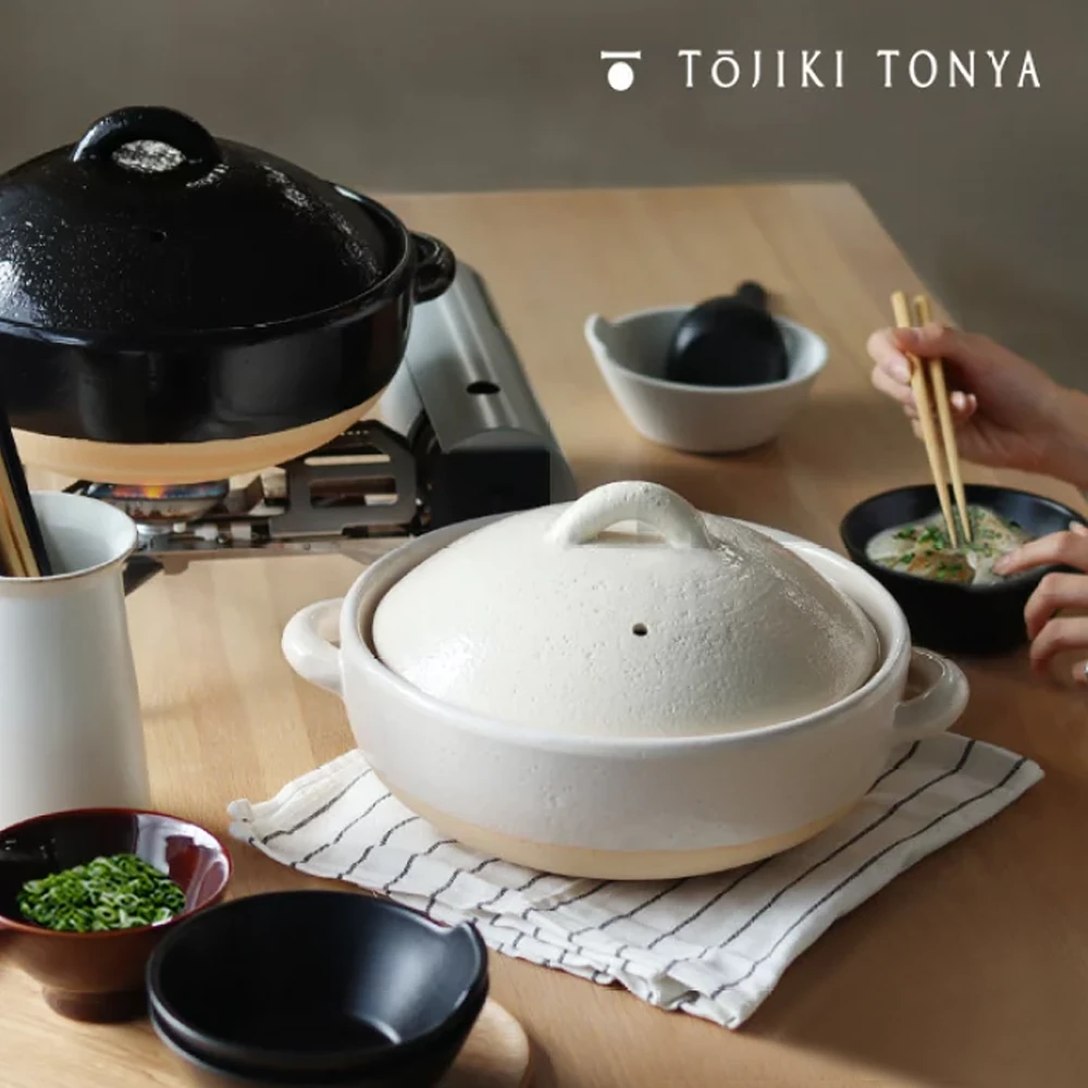 Tojiki Tonya Tojiki Tonya Iga Donabe Japanese Clay Pot 25cm (Size 8) White - Image 7