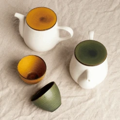 Toki Yamaman Tojiki Tonya Cotto Series Teacup - Olive -The Custom Chef Shop Tojiki Tonya Cotto Series Teacup 2 2