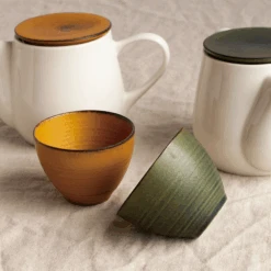 Toki Yamaman Tojiki Tonya Cotto Series Teacup - Olive -The Custom Chef Shop Tojiki Tonya Cotto Series Teacup 3 2