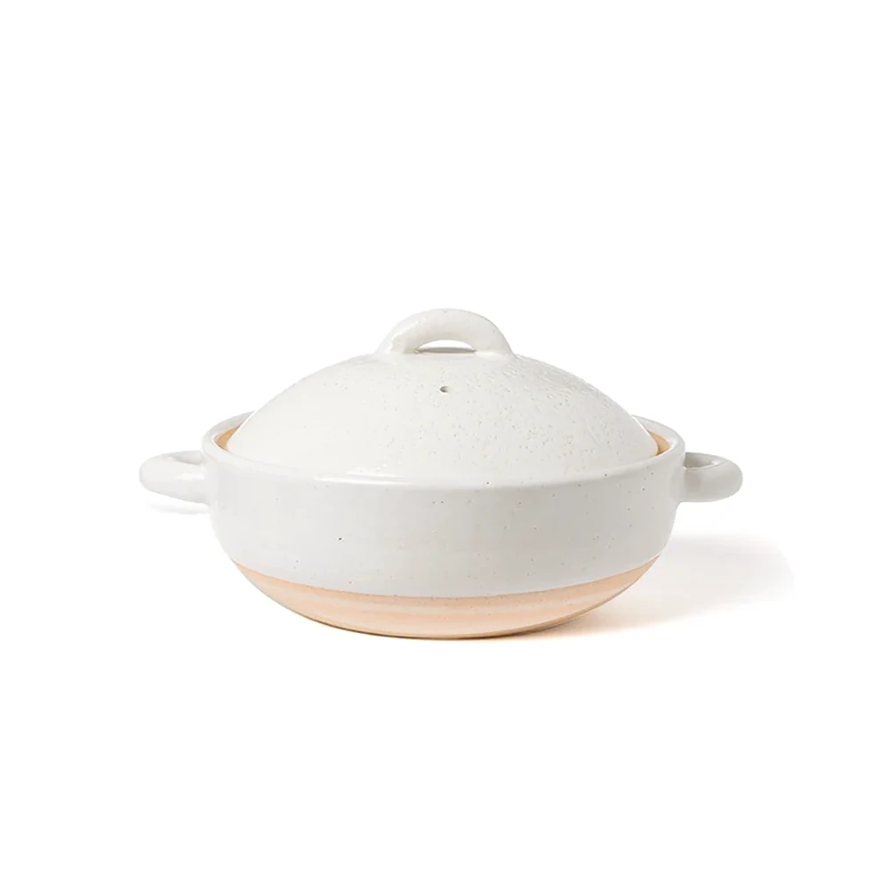 Tojiki Tonya Tojiki Tonya Iga Donabe Japanese Clay Pot 25cm (Size 8) White