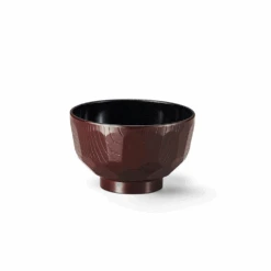 Ishida Touga Kikkou Japanese Soup Bowl - Aka Ebony
