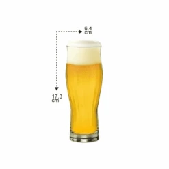 Toyo Sasaki Toyo Sasaki Amber Smooth Flow Beer Glass 360ml - Set Of 2 -The Custom Chef Shop Toyo Sasaki Amber Schooner Beer Glasses 08