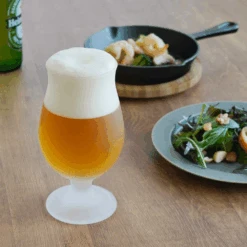 Toyo Sasaki Toyo Sasaki Frosted Tulip Beer Glass For Foam Retention - 420ml -The Custom Chef Shop Toyo Sasaki Frosted Tulip Beer Glass for Foam Retention 420ml 3