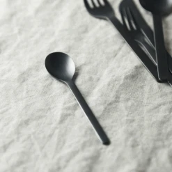 Touga Tsubame Sanjo Salus Series Dessert Cutlery Set - Matte Black -The Custom Chef Shop Tsubame Sanjo Salus Series Dessert Cutlery Set 2