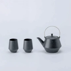 Yamatsu Yamatsu Frustum Japanese Teapot 800ml Black -The Custom Chef Shop Yamatsu Frustum Japanese Teacup 200ml Black 4