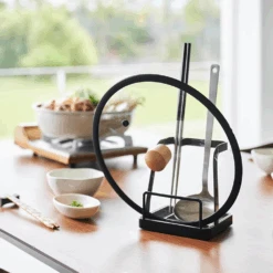 Yamazaki Yamazaki Tower Series Utensil And Lid Stand - Large -The Custom Chef Shop Yamazaki Tower Series Utensil and Lid Stand Large 1