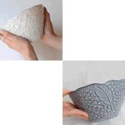 Aito Aito Mino Yaki Lien White Floral Pattern Bowls - Set Of 2 -The Custom Chef Shop aito mino yaki lien white floral pattern bowls set of 2 2