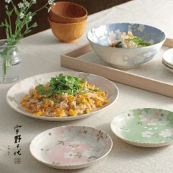 Aito Aito Mino Yaki Uno Chiyo Blossom 7-Piece Dinnerware Set -The Custom Chef Shop aito mino yaki uno chiyo blossom 7 piece dinnerware set