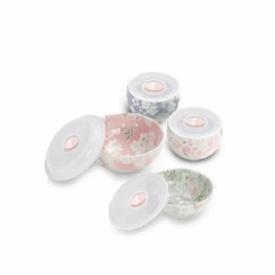 Aito Aito Mino Yaki Uno Chiyo Blossom 8-Piece Bowl Set