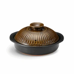 Ginpo Ginpo Kikka Donabe Japanese Clay Pot 28cm (Size 9) Brown - Made In Japan