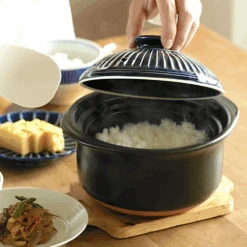 Ginpo Ginpo Kikka Donabe (Japanese Clay Pot) Rice Pot With Double Lids 2 Cups - Blue -The Custom Chef Shop ginpo kikka donabe rice pot with double lids 2 cups blue 10