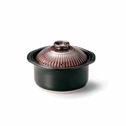Ginpo Ginpo Kikka Donabe (Japanese Clay Pot) Rice Pot With Double Lids 3 Cups - Brown