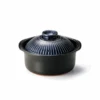 Ginpo Ginpo Kikka Donabe (Japanese Clay Pot) Rice Pot With Double Lids 5 Cups - Blue