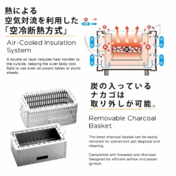 Green Life Green Life Stainless Steel Japanese Konro Grill - Medium 39cm (4-6 People) -The Custom Chef Shop green life stainless steel japanese konro grill hibachi grill medium 39cm 1