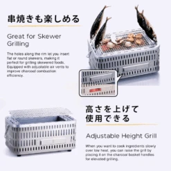 Green Life Green Life Stainless Steel Japanese Konro Grill - Medium 39cm (4-6 People) -The Custom Chef Shop green life stainless steel japanese konro grill hibachi grill medium 39cm 3