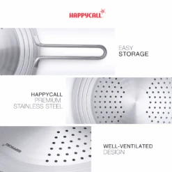 Happycall Happycall Stainless Steel Splatter Guard (22cm To 28cm) -The Custom Chef Shop happycall stainless steel splatter guard 22cm to 30cm 03