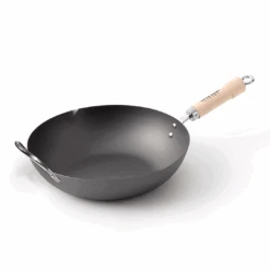 River Light River Light Kiwame Nitrided Carbon Steel Induction Wok With Two Handles - 36cm