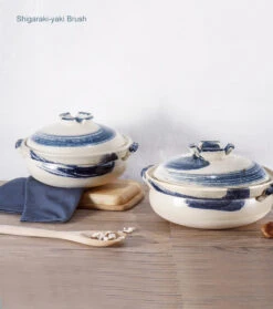 Shigaraki Shigaraki Yaki Brush Donabe Japanese Clay Pot 25cm (Size 8) - Made In Japan -The Custom Chef Shop shigaraki yaki brush donabe japanese clay pot 25cm size 8 1