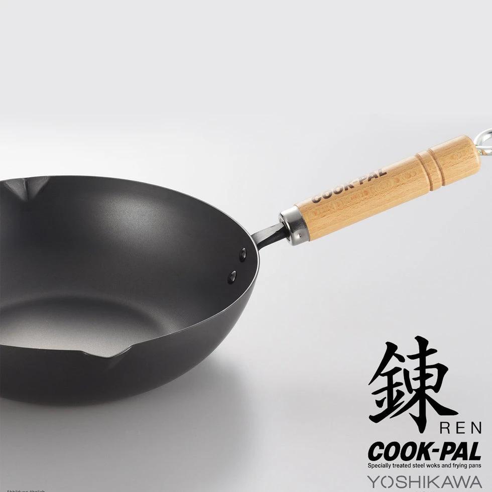 Yoshikawa Yoshikawa Cook Pal Ren Nitrided Carbon Steel Induction Wok - 24cm 4 Yoshikawa Yoshikawa Cook Pal Ren Nitrided Carbon Steel Induction Wok - 24cm - Image 2